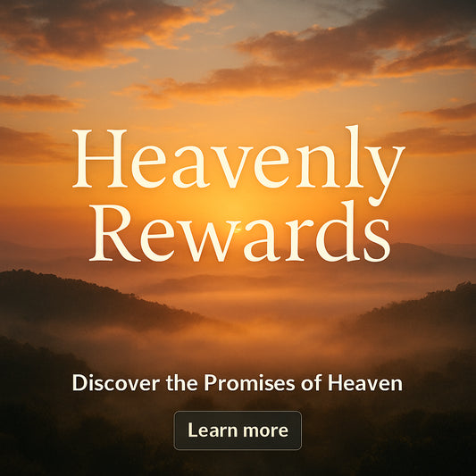 A serene sunrise over a misty hill, symbolizing the hopeful horizon of heavenly promises. Alt: heavenly rewards biblical promises sunrise hope peace joy.