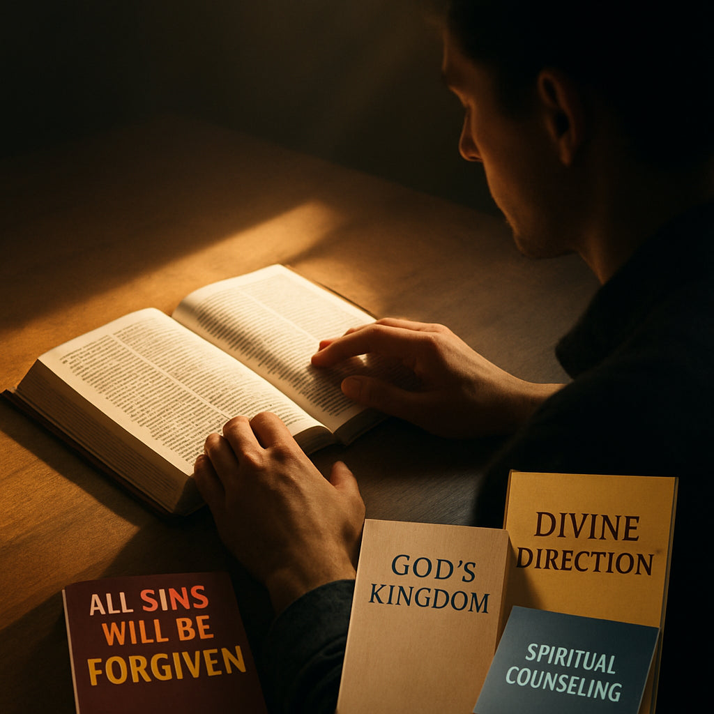 A person sitting quietly with a Bible open, sunlight streaming onto the page. Alt: Meditating on Scripture to overcome anger biblically.